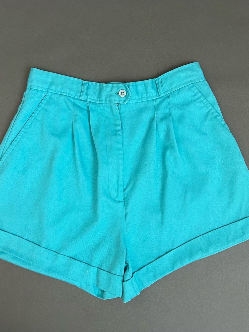 Women’s Vintage 80s Turquoise High-Waisted Shorts